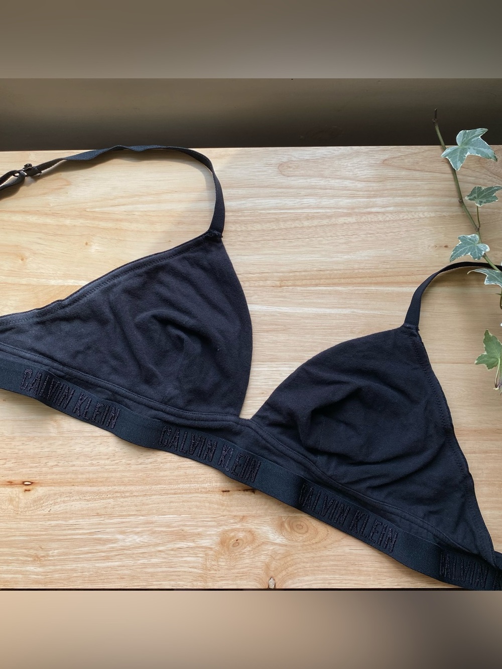 Calvin Klein cotton Black Triangle adjustable Bralette